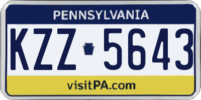 PA license plate KZZ5643
