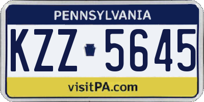 PA license plate KZZ5645