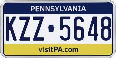 PA license plate KZZ5648
