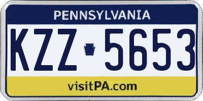 PA license plate KZZ5653