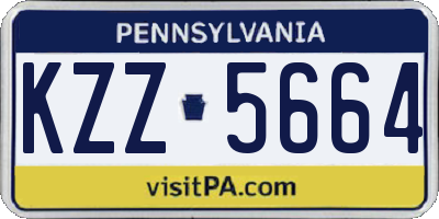 PA license plate KZZ5664