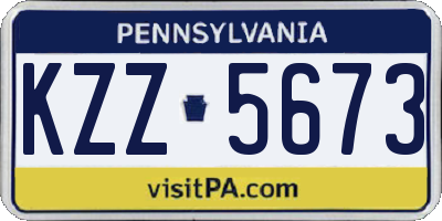 PA license plate KZZ5673