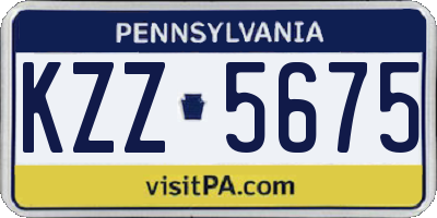 PA license plate KZZ5675