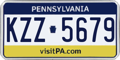 PA license plate KZZ5679