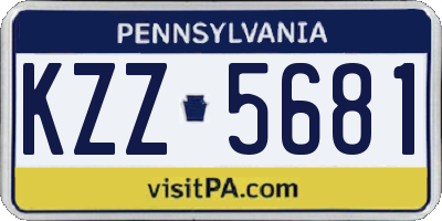 PA license plate KZZ5681