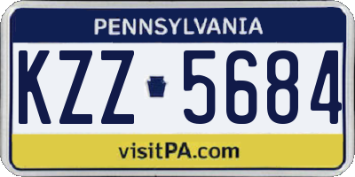 PA license plate KZZ5684
