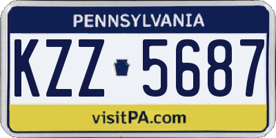 PA license plate KZZ5687
