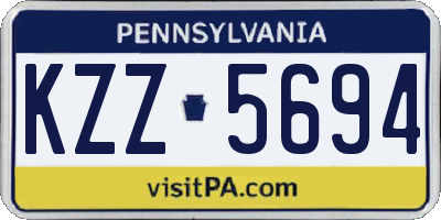 PA license plate KZZ5694