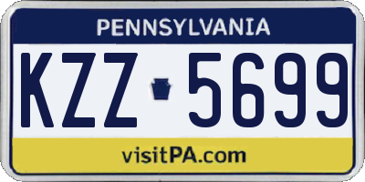 PA license plate KZZ5699