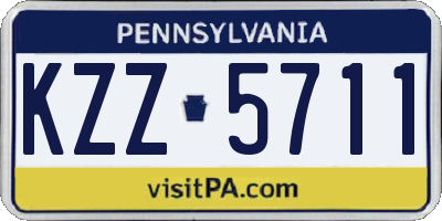 PA license plate KZZ5711