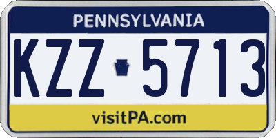 PA license plate KZZ5713
