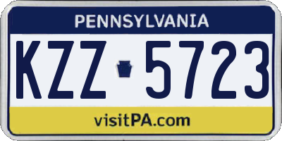 PA license plate KZZ5723