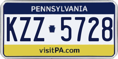 PA license plate KZZ5728