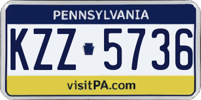 PA license plate KZZ5736