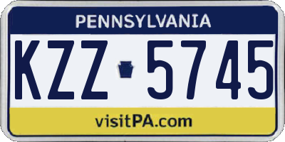 PA license plate KZZ5745
