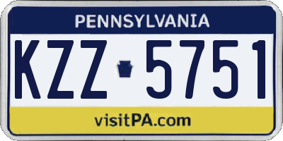 PA license plate KZZ5751