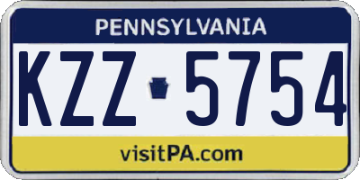 PA license plate KZZ5754