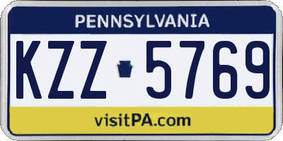 PA license plate KZZ5769
