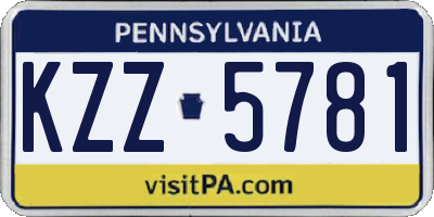 PA license plate KZZ5781