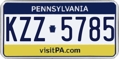 PA license plate KZZ5785