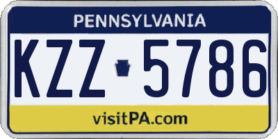 PA license plate KZZ5786