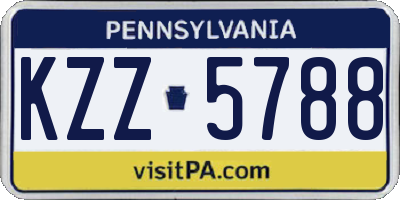PA license plate KZZ5788