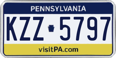 PA license plate KZZ5797
