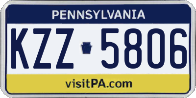 PA license plate KZZ5806
