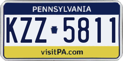 PA license plate KZZ5811