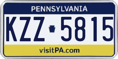PA license plate KZZ5815
