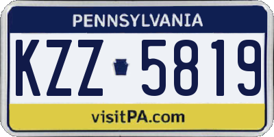 PA license plate KZZ5819