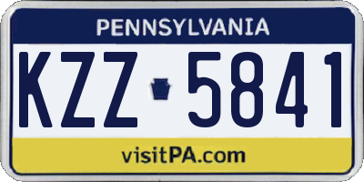 PA license plate KZZ5841