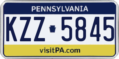 PA license plate KZZ5845