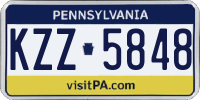 PA license plate KZZ5848
