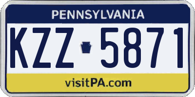PA license plate KZZ5871