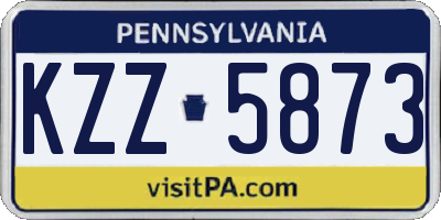 PA license plate KZZ5873