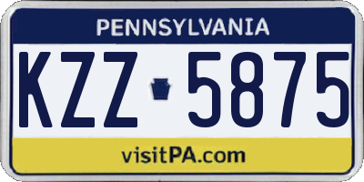 PA license plate KZZ5875