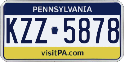 PA license plate KZZ5878