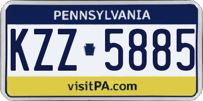 PA license plate KZZ5885