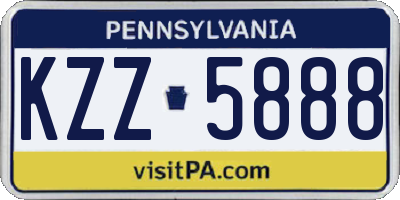 PA license plate KZZ5888