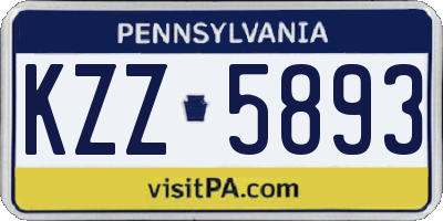 PA license plate KZZ5893