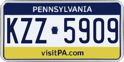 PA license plate KZZ5909