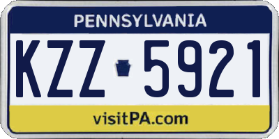 PA license plate KZZ5921