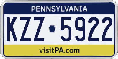 PA license plate KZZ5922