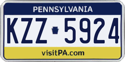 PA license plate KZZ5924