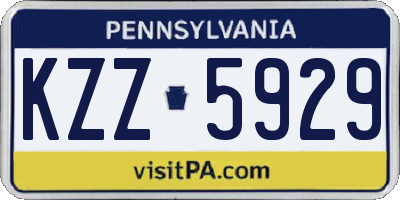 PA license plate KZZ5929