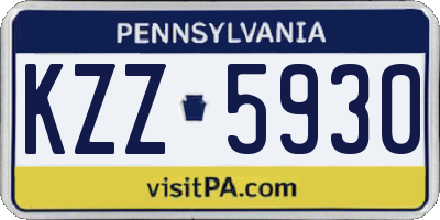 PA license plate KZZ5930