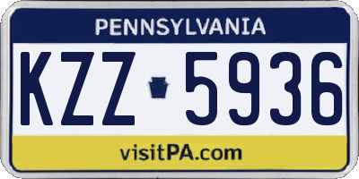 PA license plate KZZ5936