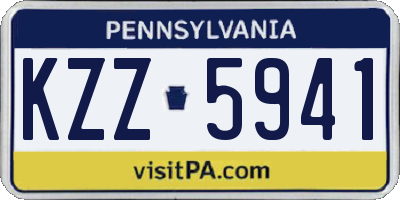 PA license plate KZZ5941