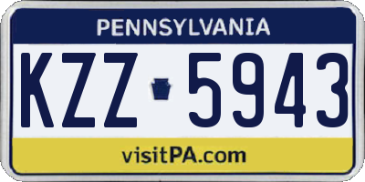 PA license plate KZZ5943